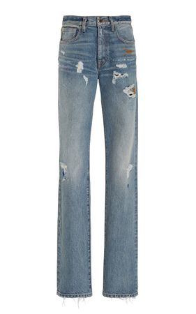 Distressed Rigid High-Rise Straight-Leg Jeans By Brandon Maxwell | Moda Operandi