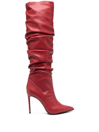 Le Silla Ruched knee-length Leather Boots - Farfetch