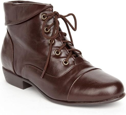 Amazon.com | Comfortview Wide Width Darcy Bootie | Lace-Up Short Ankle Boot | Women's Winter Shoes - 12 M, Brown | Ankle & Bootie