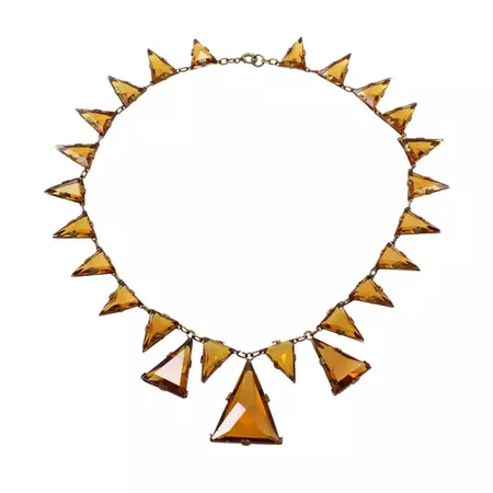 1930s Vintage Amber Glass Triangle Necklace – The Vintage Jewel