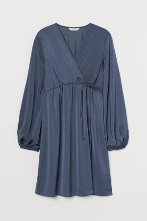 MAMA Wrap Dress - Blue