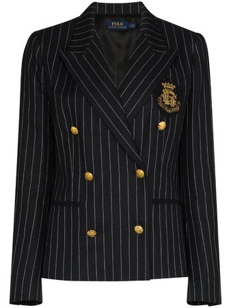 Polo Ralph Lauren Double-Breasted Pinstriped Blazer