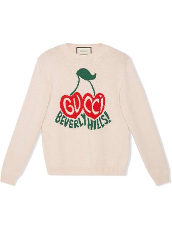 Gucci cherries logo intarsia jumper