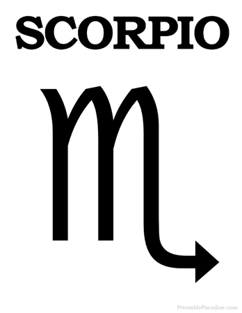 Printable Scorpio Zodiac Sign - Print Scorpio Symbol