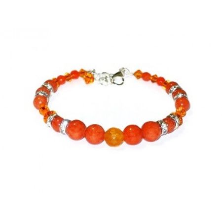 Orange Formal Wear Semi Precious Bracelet