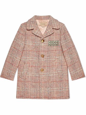 Gucci Kids Logo Patch Tweed Coat - Farfetch