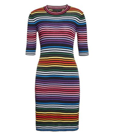 bodycon rainbow stripe dress
