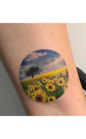 sunflower field tattoo