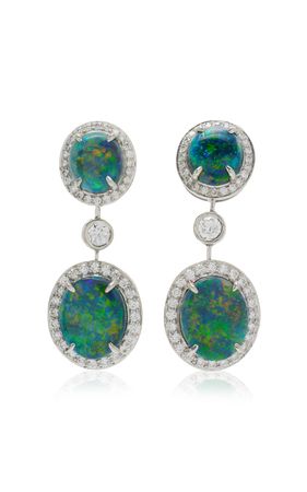 Black Opal And Diamond Drop Earrings By Oscar Heyman | Moda Operandi