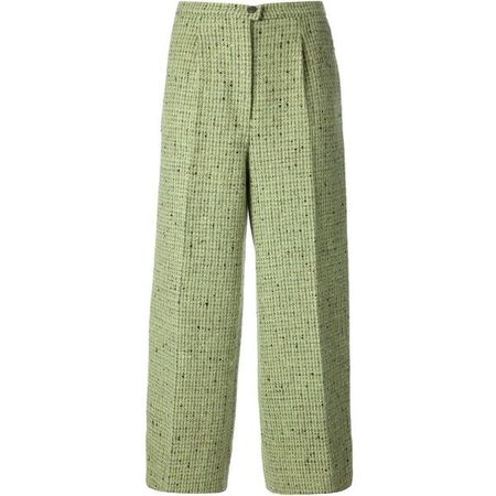 Chanel Light Green Tweed Pants