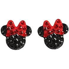 Amazon.com: Origami Owl Disney Minnie Mouse Black Crystal Sparkle Stud Ear-Shaped Earrings With Gift Box.925 Sterling Posts: Clothing, Shoes & Jewelry