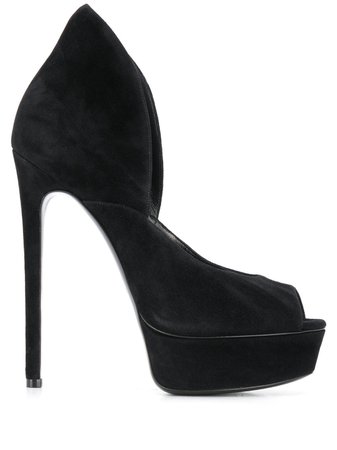 Shop black Casadei peep-toe 150 platform sandals with Express Delivery - Farfetch