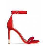 Lily Red Suede Gold Tip Stiletto Heels : Simmi Shoes