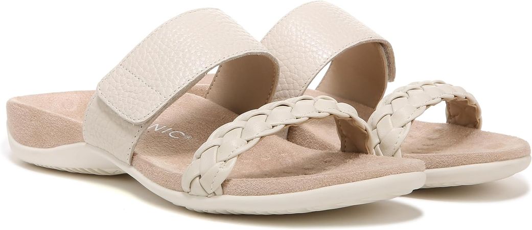 Amazon.com | Vionic Jeanne Women's Slide Arch-supportive Sandals Cream - 7 Medium | Slides