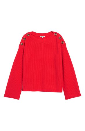 Madewell Calloway Boatneck Pullover Sweater red