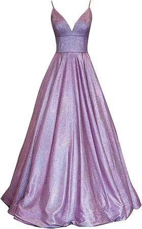 SHZHADK Prom Evening Dress Long for Women A Line Sexy Ball Gown Glitter Military V Neck Party Dress at Amazon Women’s Clothing store
