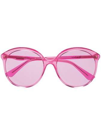 Gucci Eyewear Fuchsia Pink Specialized Fit Round Frame Sunglasses | Farfetch.com