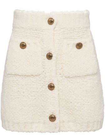 Prada Bouclé Wool Miniskirt - Farfetch