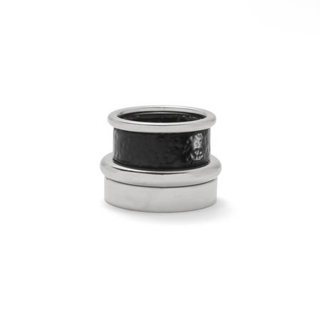 Essential Ring Set in Rhodium and Black Pebble | Lady Grey