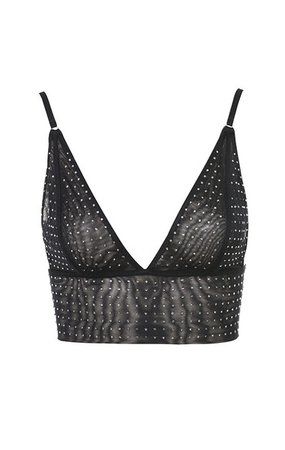 Clothing : Tops : 'Katalina' Black Hand Crafted Crystal Bralette - Limited Edition