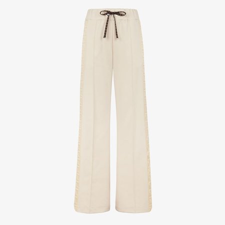 Trousers - White jersey trousers | Fendi