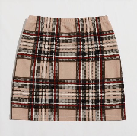 SHEIN Plaid Mini Bodycon Skirt