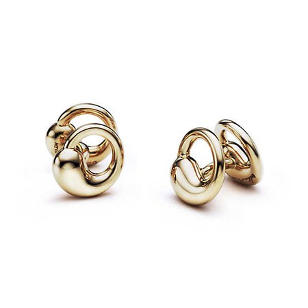 Elsa Peretti™ Eternal Circle cuff links in 18k gold. | Tiffany & Co.