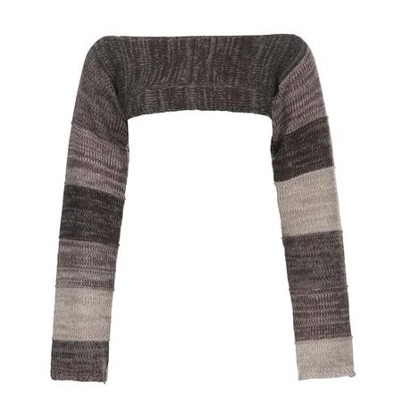 Long sleeve contrast knit crochet shrug – Halibuy