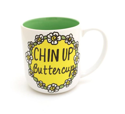 Chin Up Buttercup green interior Good Things are going to | Etsy