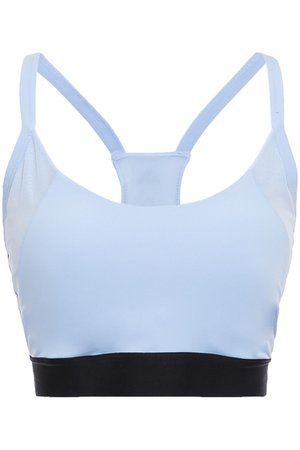 Light blue Paneled mesh and stretch sports bra | Sale up to 70% off | THE OUTNET | ADIDAS | THE OUTNET