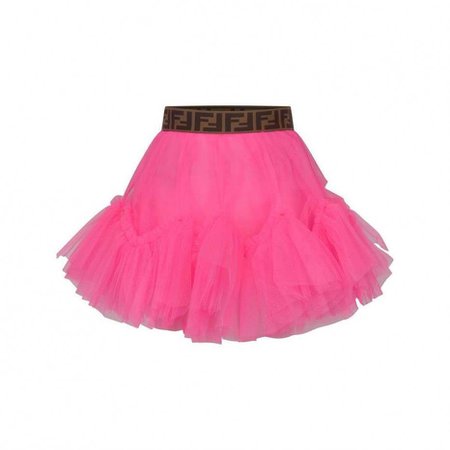 Fendi Girls Pink Tulle Skirt - Girl