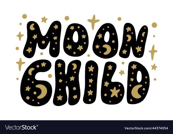 Fairytale moon child type groovy lettering Vector Image