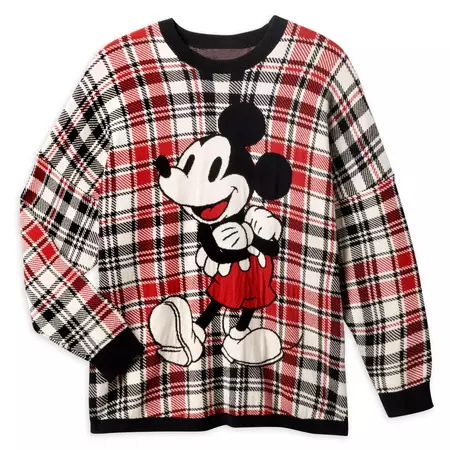 Mickey Mouse Holiday Plaid Spirit Jersey Sweater for Adults – Disneyland | shopDisney