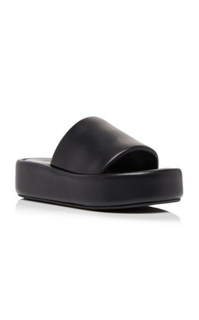 Rise Leather Platform Slide Sandals By Balenciaga | Moda Operandi