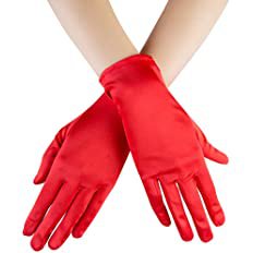 Amazon.com: BABEYOND Short Opera Satin Gloves Wedding Evening Gloves Special Occasion Gloves Wrist Length Tea Party Gloves 8.7” Stretchy Gloves (Red) : Clothing, Shoes & Jewelry
