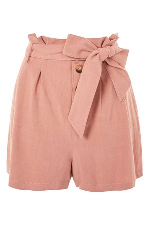 Linen Button Paper Bag Shorts - Shorts - Clothing - Topshop