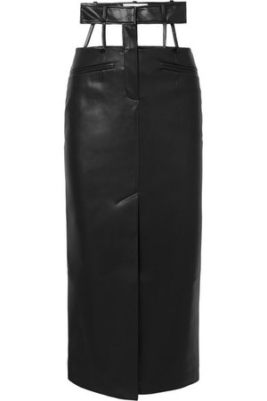 Aleksandre Akhalkatsishvili | Cutout faux leather midi skirt | NET-A-PORTER.COM