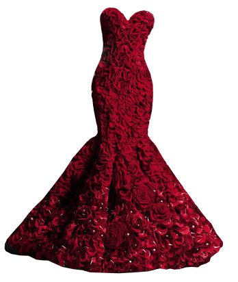 Dress long red rose