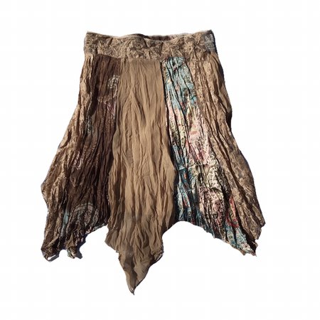 fairy patchwork asymmetrical hem skirt