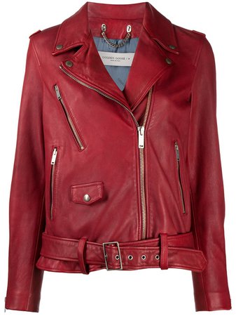 Golden Goose red classic biker jacket - FARFETCH