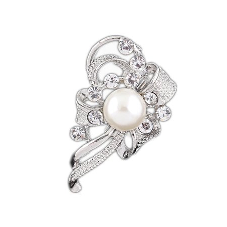 New Style Elegant Jewelry Diamante Bow Silver Brooch Pin Scarf Dress Decoration Gift YBRH 0254|silver brooch|brooch pinssilver brooch pin - AliExpress