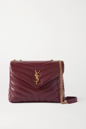 Loulou Small Quilted Leather Shoulder Bag - Burgundy