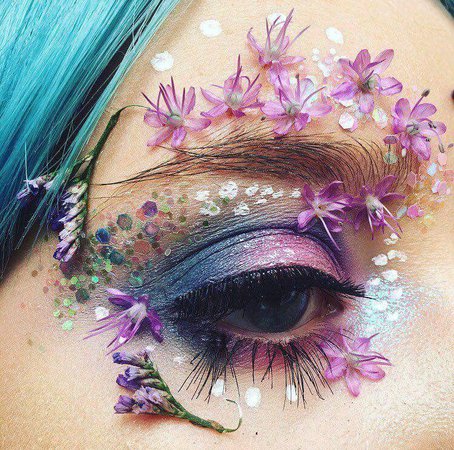 flower eye makeup purple - Google Search
