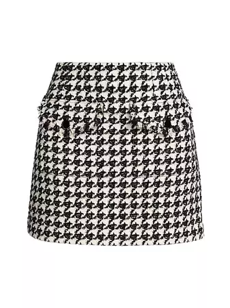 Shop Veronica Beard Adriel Houndstooth Tweed Miniskirt | Saks Fifth Avenue