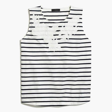 Striped embroidered swing tank top