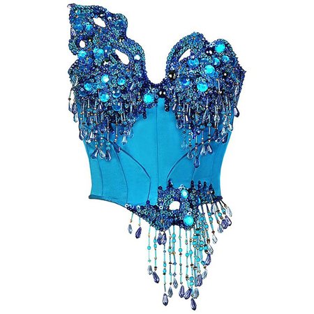 A/W 1992 VINTAGE THIERRY MUGLER COUTURE EMBELLISHED BUSTIER CORSET Sz. 38 For Sale at 1stdibs