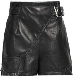 Belted Leather Shorts