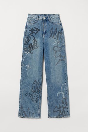 90s Baggy High Jeans - Denim blue - Ladies | H&M US