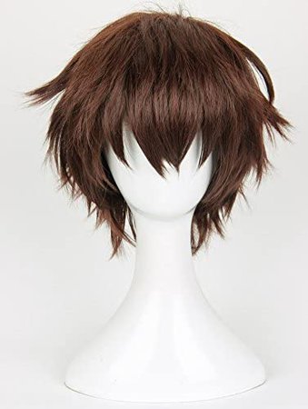 Amazon.com : Missvig Cosplay Wigs Short Dark Brown for Men Cosplay Halloween Party Heat Resistant Synthetic Fiber Wig Hair with Wig Cap : Beauty & Personal Care