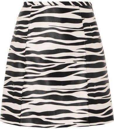 we11done - Zebra-print Satin Mini Skirt - Zebra print